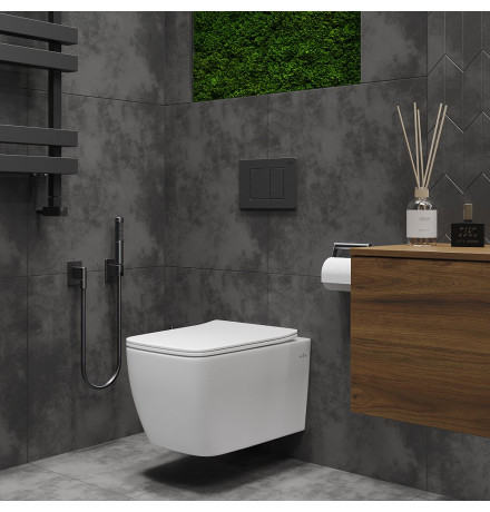 Подвесной унитаз Roxen Cube Bidet 530135-01X Rimless Soft Close с функцией биде