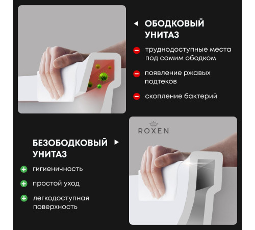 Подвесной унитаз Roxen Boro 530145-01 Rimless Soft Close Подвесной унитаз Roxen Boro 530145-01 Rimless Soft Close