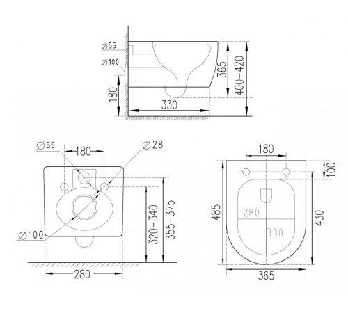 Подвесной унитаз Roxen Antares 530185-01 Rimless Soft Close Подвесной унитаз Roxen Antares 530185-01 Rimless Soft Close