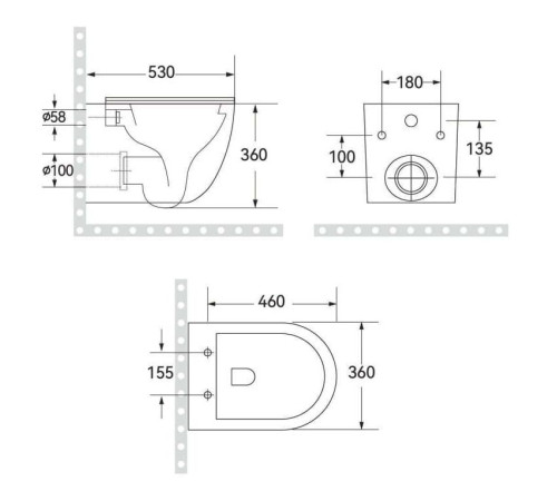 Подвесной унитаз Roxen Antares Tornado Long 530205-01-L Rimless Soft Close