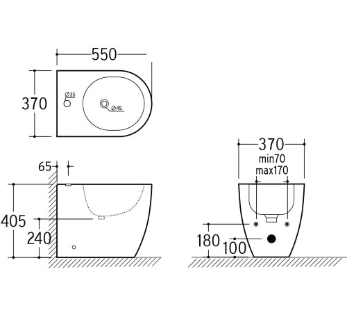 Напольное биде Roxen Antares 610185-00 Напольное биде Roxen Antares 610185-00
