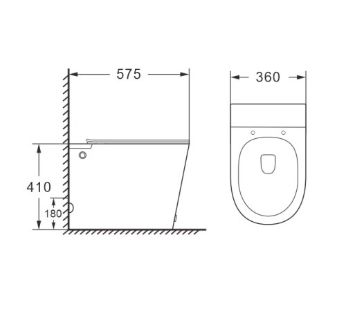 Приставной унитаз Roxen Turbo 620250-01 с импульсным смывом Приставной унитаз Roxen Turbo 620250-01 с импульсным смывом