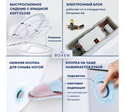 Приставной унитаз Roxen Vario 620260-01 с импульсным смывом Приставной унитаз Roxen Vario 620260-01 с импульсным смывом
