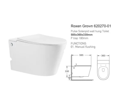 Подвесной унитаз Roxen Grown 620270-01 с импульсным смывом Подвесной унитаз Roxen Grown 620270-01 с импульсным смывом