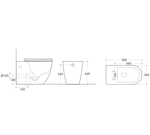 Приставной унитаз Roxen Antares 650185-01 Rimless Soft Close Приставной унитаз Roxen Antares 650185-01 Rimless Soft Close