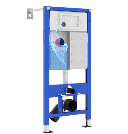  Система инсталляции для унитаза Roxen StounFix Dual Fresh 710200 с удлиненными креплениями в комплекте