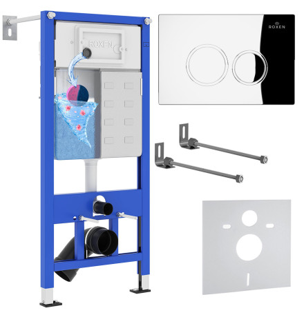 Инсталляция для подвесного унитаза 4 в 1 Roxen StounFix Dual Fresh 812643 с аромадозатором