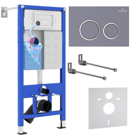 Инсталляция для подвесного унитаза 4 в 1 Roxen StounFix Dual Fresh 821002 с аромадозатором