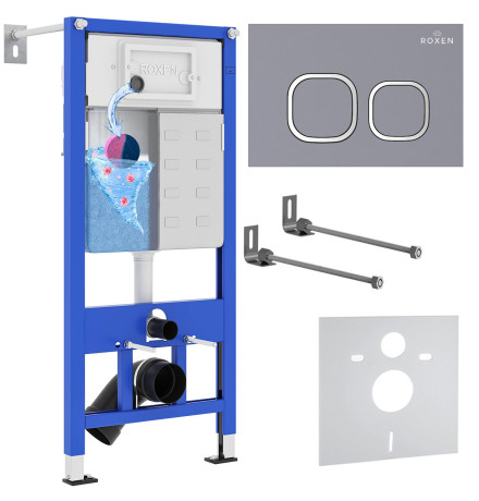 Инсталляция для подвесного унитаза 4 в 1 Roxen StounFix Dual Fresh 832071 с аромадозатором