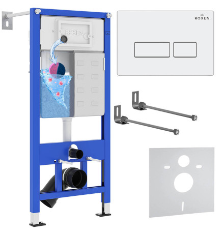 Инсталляция для подвесного унитаза 4 в 1 Roxen StounFix Dual Fresh 833336 с аромадозатором