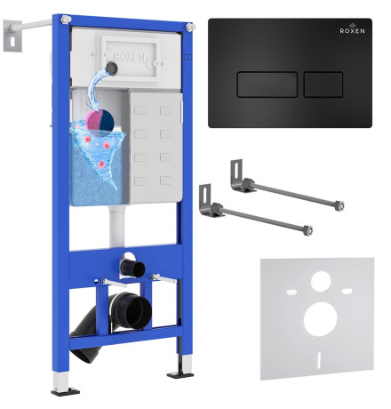 Инсталляция для подвесного унитаза 4 в 1 Roxen StounFix Dual Fresh 847702 с аромадозатором