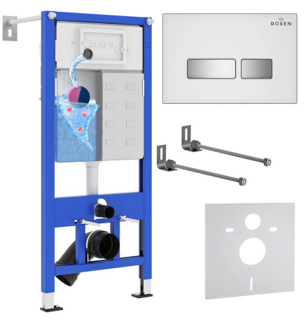 Инсталляция для подвесного унитаза 4 в 1 Roxen StounFix Dual Fresh 871161 с аромадозатором