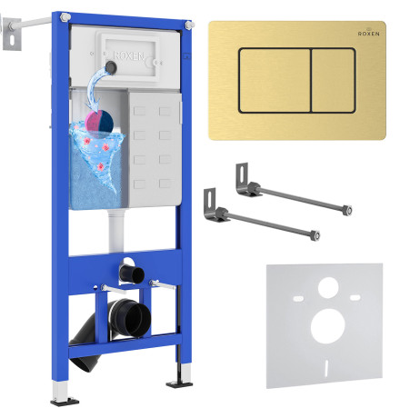 Инсталляция для подвесного унитаза 4 в 1 Roxen StounFix Dual Fresh 968409 с аромадозатором