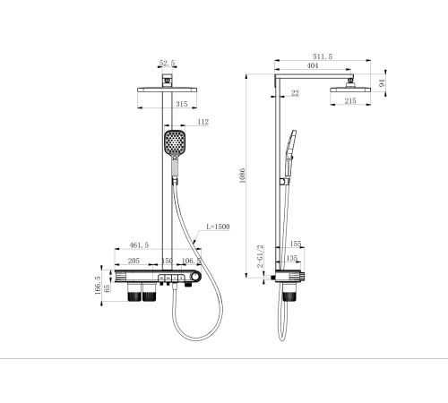 Душевая стойка Roxen Bubble 500610-GM с автоматической подачей гигиенических средств