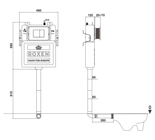 Комплект инсталляции для приставного унитаза 5 в 1 Roxen Attach 968412 Комплект инсталляции для приставного унитаза 5 в 1 Roxen Attach 968412