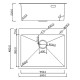 Комплект 2 в 1 (560105) Кухонная мойка Roxen Simple 560220-60B со смесителемKeit 500504GM-GR  600х480х220  графит