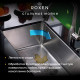 Комплект 2 в 1 (560110) Кухонная мойка Roxen Snake 560220-45-BS со смесителем Keit 500504GM-GR 450х450х220  графит