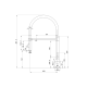 Комплект 2 в 1 (560124) Кухонная мойка Roxen Simple 560220-45 со смесителем Keit 500504NB-B  450х450х220  сатин
