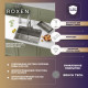 Комплект 2 в 1 (560125) Кухонная мойка Roxen Simple 560220-50 со смесителем Keit 500504NB-B  500х480х220  сатин