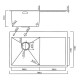 Комплект 2 в 1 (560144) Кухонная мойка Roxen Vespa 560230-70L со смесителем Keit 500504NB-B 780х480х220  сатин