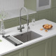 Кухонная мойка Roxen Uno 560210-54-S с ролл-матом и дозатором сатин