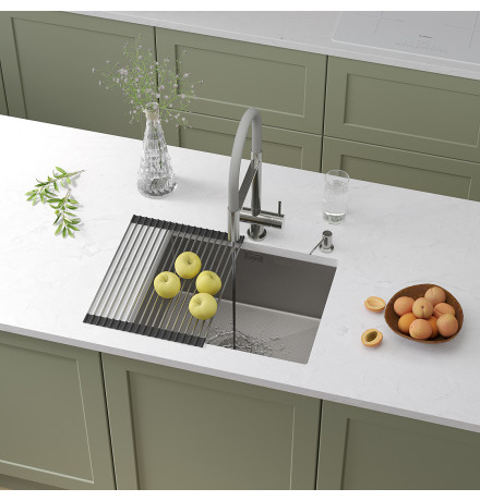 Кухонная мойка Roxen Uno 560210-54-S с ролл-матом и дозатором  540х440х220  сатин