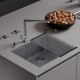 Кухонная мойка Roxen Uno 560210-54-S с ролл-матом и дозатором сатин