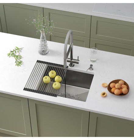 Кухонная мойка Roxen Uno 560210-54 с ролл-матом и дозатором  540х440х220  сатин
