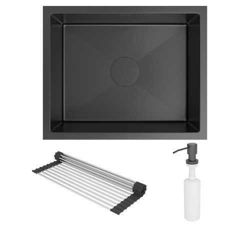 Кухонная мойка Roxen Uno 560210-54B с ролл-матом и дозатором графит Кухонная мойка Roxen Uno 560210-54B с ролл-матом и дозатором графит
