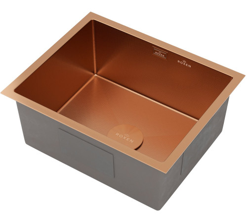 Кухонная мойка Roxen Uno 560210-54BR-GR с ролл-матом и дозатором  540х440х220  бронза зернистая