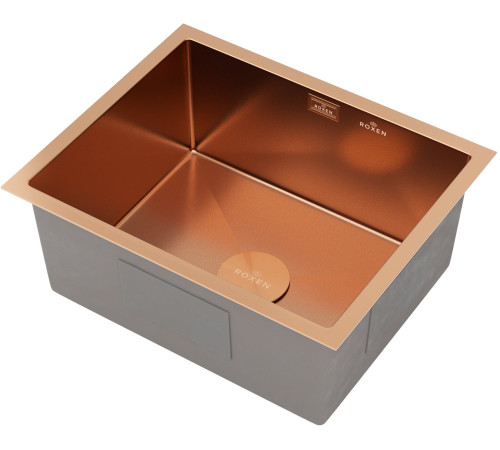 Кухонная мойка Roxen Uno 560210-54BR-V с ролл-матом и дозатором  540х440х220  бронза Volcanic
