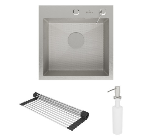Кухонная мойка Roxen Simple 560220-45-S с ролл-матом и дозатором Кухонная мойка Roxen Simple 560220-45-S с ролл-матом и дозатором