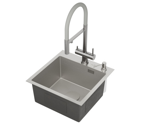 Кухонная мойка Roxen Simple 560220-45-S с ролл-матом и дозатором Кухонная мойка Roxen Simple 560220-45-S с ролл-матом и дозатором