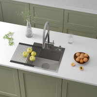 Кухонная мойка Roxen Snake 560220-45-S с ролл-матом и дозатором  450х450х217  сатин Кухонная мойка Roxen Snake 560220-45-S с ролл-матом и дозатором  450х450х217  сатин