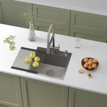 Кухонная мойка Roxen Snake 560220-45-S с ролл-матом и дозатором  450х450х217  сатин Кухонная мойка Roxen Snake 560220-45-S с ролл-матом и дозатором  450х450х217  сатин