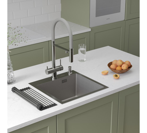 Кухонная мойка Roxen Simple 560220-45-S с ролл-матом и дозатором Кухонная мойка Roxen Simple 560220-45-S с ролл-матом и дозатором