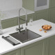 Кухонная мойка Roxen Simple 560220-45-S с ролл-матом и дозатором