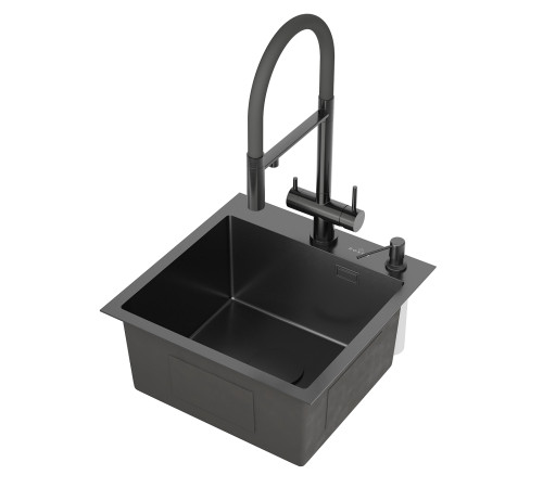 Кухонная мойка Roxen Simple 560220-45B с ролл-матом и дозатором Кухонная мойка Roxen Simple 560220-45B с ролл-матом и дозатором