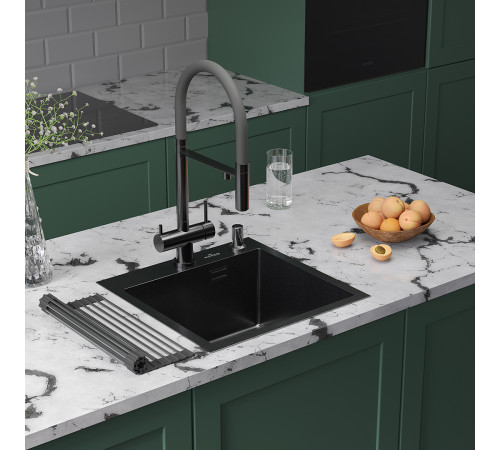 Кухонная мойка Roxen Simple 560220-45B с ролл-матом и дозатором Кухонная мойка Roxen Simple 560220-45B с ролл-матом и дозатором