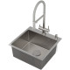 Кухонная мойка Roxen Simple 560220-50-GR с коландером и дозатором  500х480х220  сатин зернистый