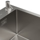 Комплект 2 в 1 (560127) Кухонная мойка Roxen Simple 560220-50-V со смесителемKeit 500504NB-B  500х480х220  сатин Volcanic