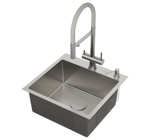 Кухонная мойка Roxen Simple 560220-50 с коландером и дозатором Кухонная мойка Roxen Simple 560220-50 с коландером и дозатором