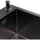 Комплект 2 в 1 (560103) Кухонная мойка Roxen Simple 560220-50B-V со смесителем Keit 500504GM-GR  500х480х220  графит Volcanic