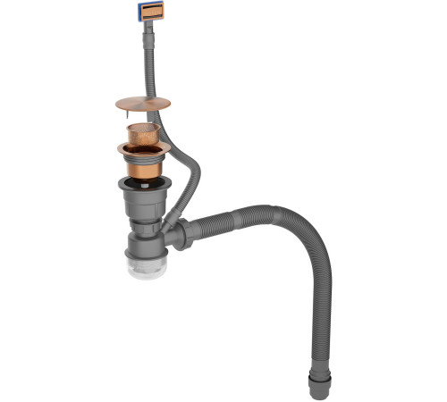 Кухонная мойка Roxen Simple 560220-50BR-GR с коландером и дозатором  500х480х220  бронза зернистая