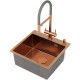 Кухонная мойка Roxen Simple 560220-50BR-V с коландером и дозатором  500х480х220  бронза Volcanic