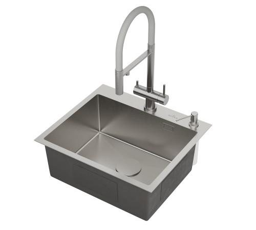 Кухонная мойка Roxen Simple 560220-55 с коландером и дозатором Кухонная мойка Roxen Simple 560220-55 с коландером и дозатором