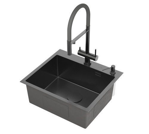 Кухонная мойка Roxen Simple 560220-55B с коландером и дозатором Кухонная мойка Roxen Simple 560220-55B с коландером и дозатором