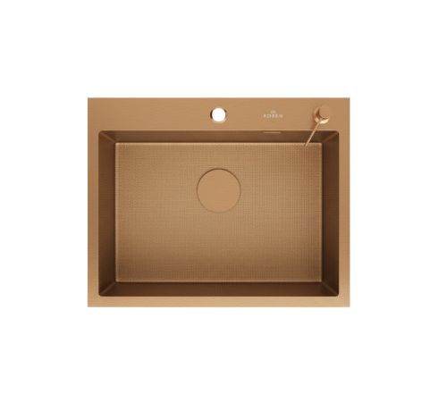 Кухонная мойка Roxen Simple 560220-60-BRS с коландером и дозатором  бронза