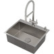 Кухонная мойка Roxen Simple 560220-60-GR с коландером и дозатором  600х480х220  сатин зернистый