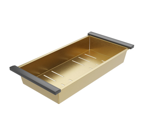 Кухонная мойка Roxen Simple 560220-60-GS с коландером и дозатором  золото Кухонная мойка Roxen Simple 560220-60-GS с коландером и дозатором  золото